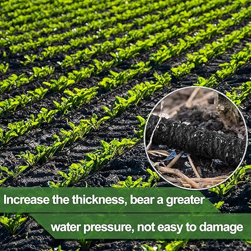 Miniatura 7 de Kit de riego por goteo, manguera de remojo de 14 de pulgada, tubo de riego por goteo de 200 pies y 14 de pulgada, 100 pies con varios accesorios,