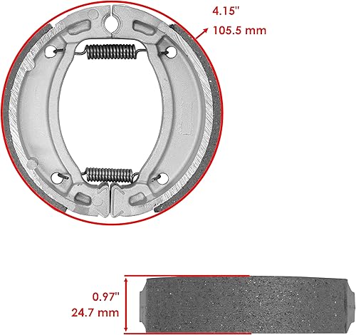 Miniatura 3 de Caltric Zapatas de freno delanteras y traseras compatibles con Yamaha Raptor 80 Yfm80 Yfm-80 2002-2008