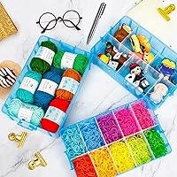 Vista 2 de INSCRAFT - Contenedor apilable de almacenamiento de 7 capas, 70 compartimentos ajustables (Azul) Contenedor apilable de almacenamiento, perfecto