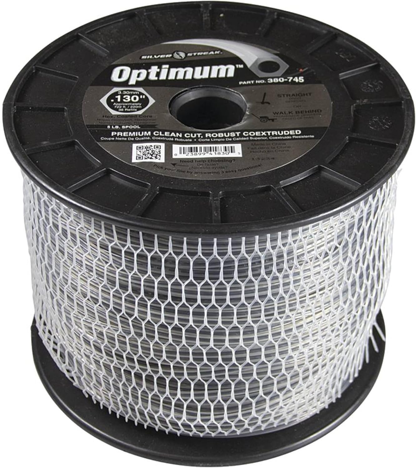 Rareelectrical Trimmer Line Compatible With Echo Stihl Husqvarna String Trimmer Weed Eater Edger Lawn Care Yard Replacement Optimum 0.130 In Diameter Hex Gray Co-Extruded 5 Lb Branded Spool 722 Ft