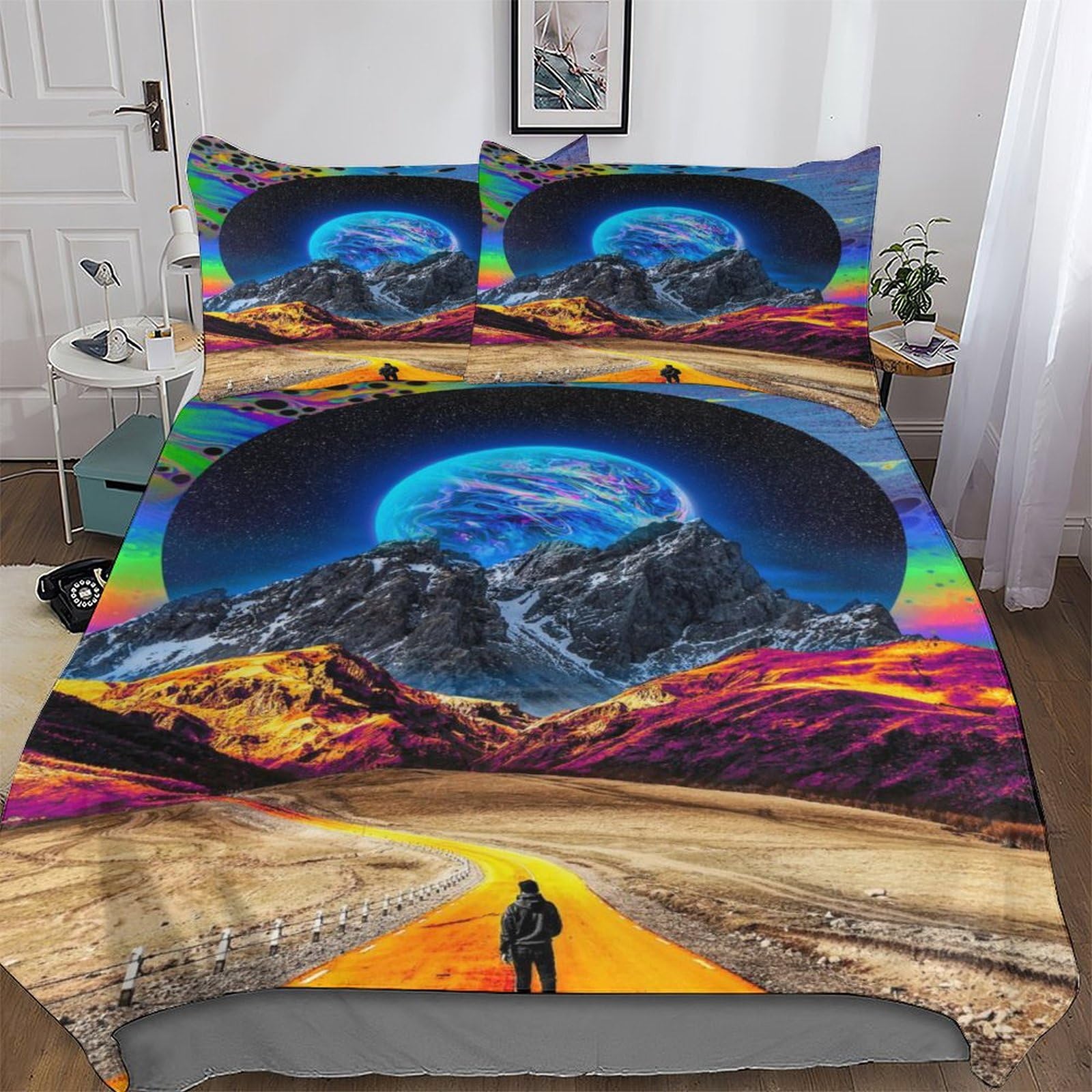 Dreamscape Bedding Set Duvet Cover Set 3D Comforter Cover 3 Pieces Bedspread Cover For Kids Teens Microfiber Easy Care And Super Soft Poly Cotton Quilt Cover Double (200x200cm)