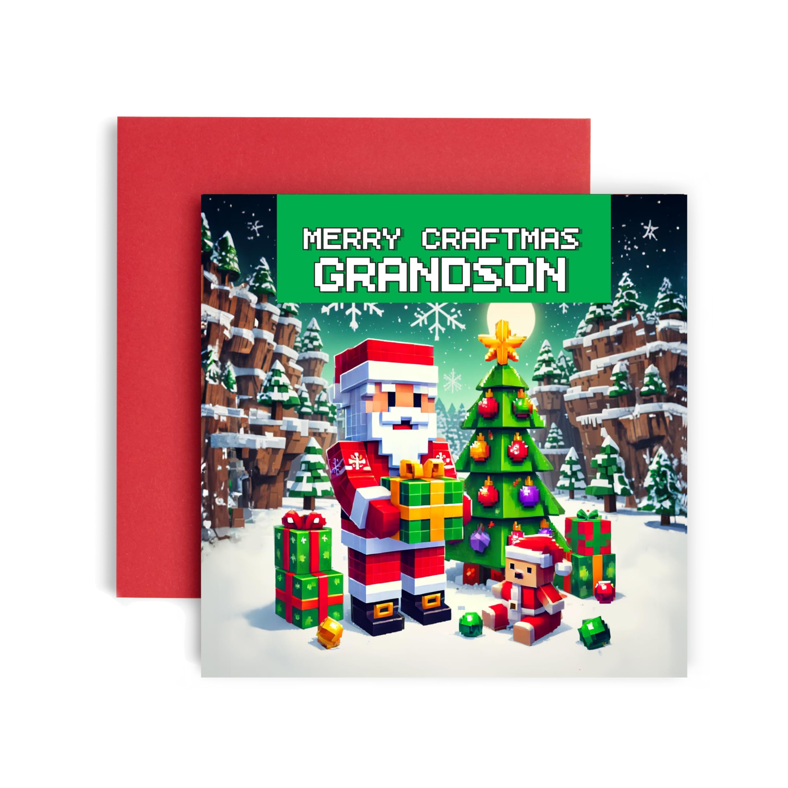 Biglietto Di Natale Per Nipote Con Scena Di Gioco Al Computer - Huxters - Formato 14,8 Cm Con Busta - 5