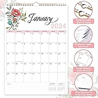 Vista 3 de Calendario de pared 2024, calendario mensual 2024, de enero de 2024 a diciembre de 2024, 12 x 17 pulgadas, calendario vertical mensual 2024