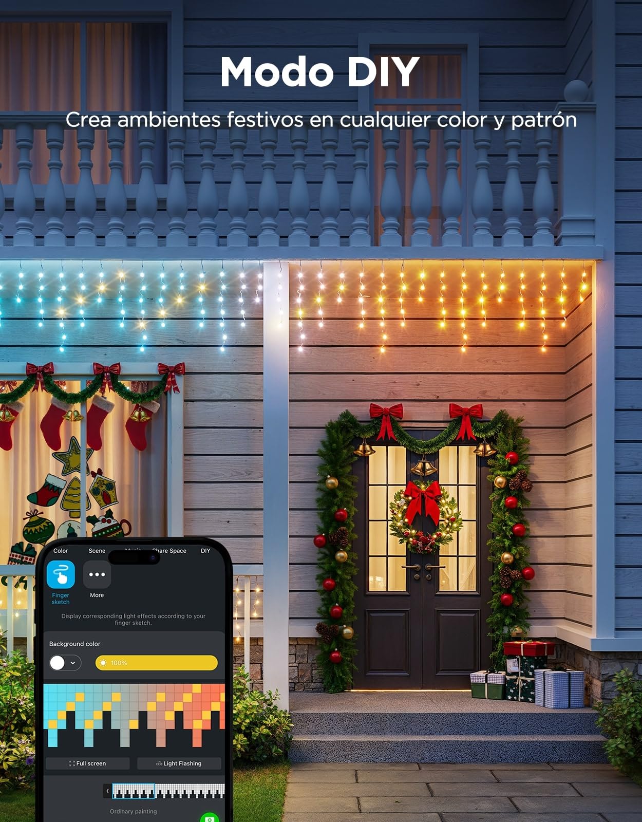 Govee Luces de Carámbano Navidad, 400 LEDs RGBIC Luces Exterior 10M | Guirnalda Luces Inteligentes, 78+ Modos para Decoración de Hogar, IP67 Impermeable, Compatibles con Alexa y Google Assistant