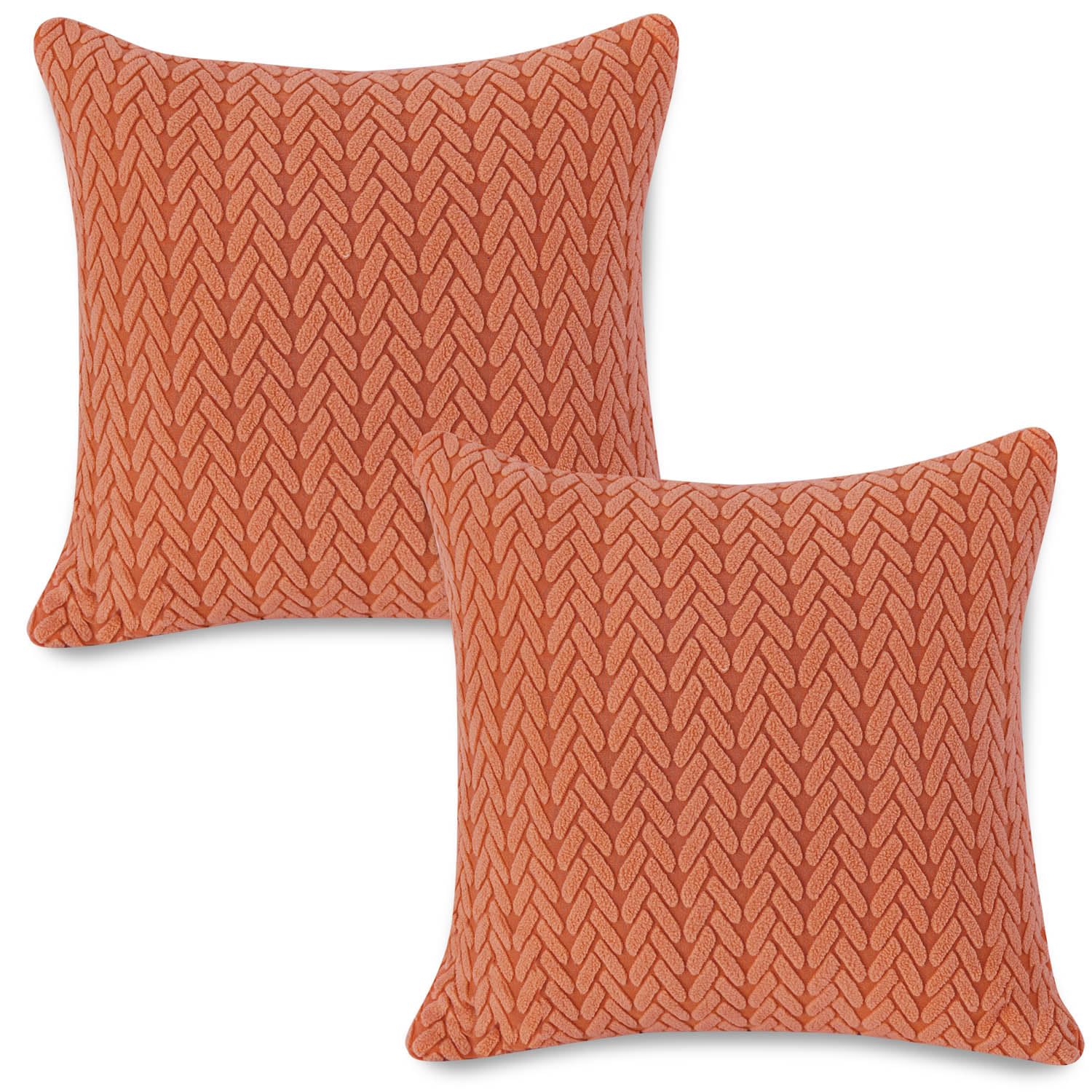 HOKIPO Jacquard Sofa Cushion Covers, 18x18 Inches, Set of 2, Orange (AR-5746-ORG*2)-image-36