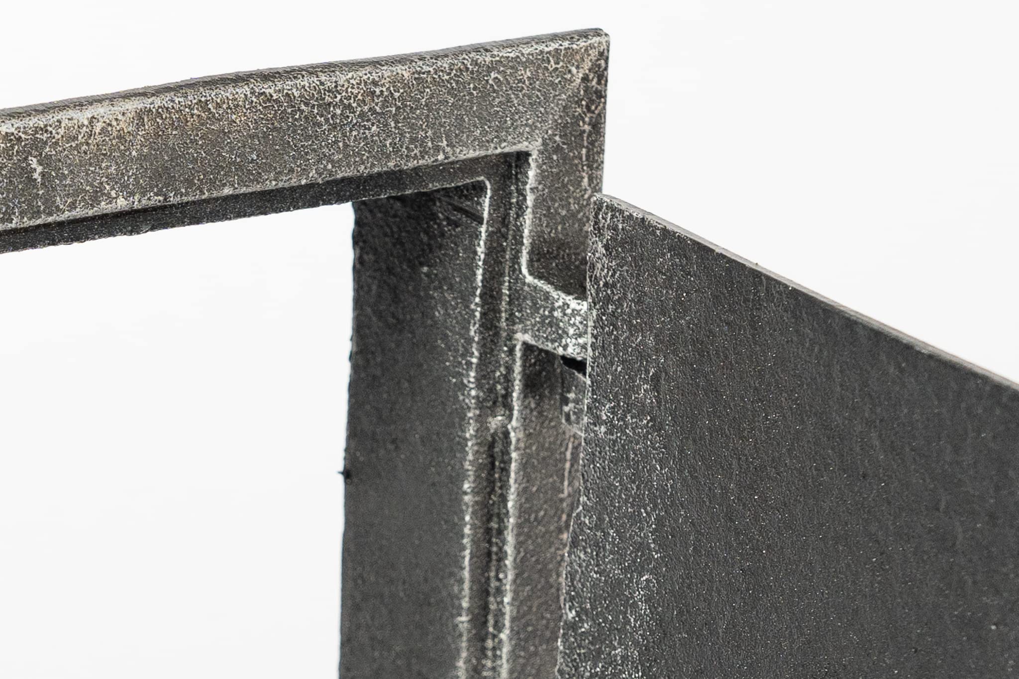 SEZAM Porta di ispezione per forni in ghisa 17 x 3,5 x 17 cm, porta del camino - ribalta - sportello di sgombero, per forni, forni e caminetti - verniciato argento antico