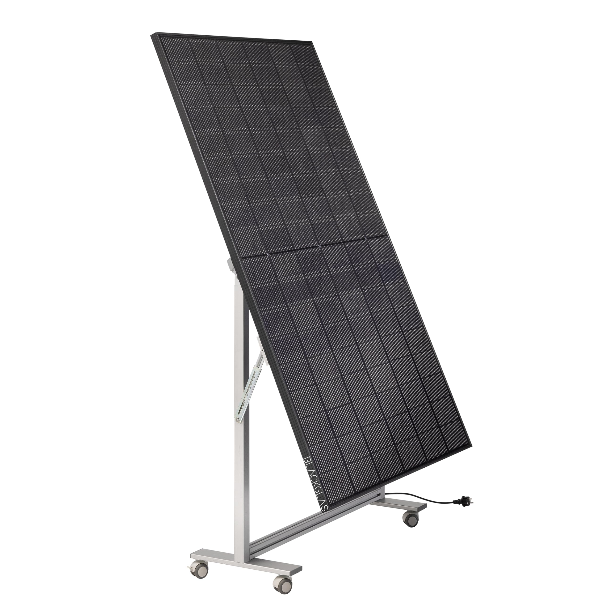 SolarScreen Sichtschutz VEOelegancePRO-H Modul 445Wp Full Black Solarmodul, Wechselrichter mit App, 5m Kabel, Verstellbarer Winkel, Plug & Play, Vormontiert, Made-in-Germany