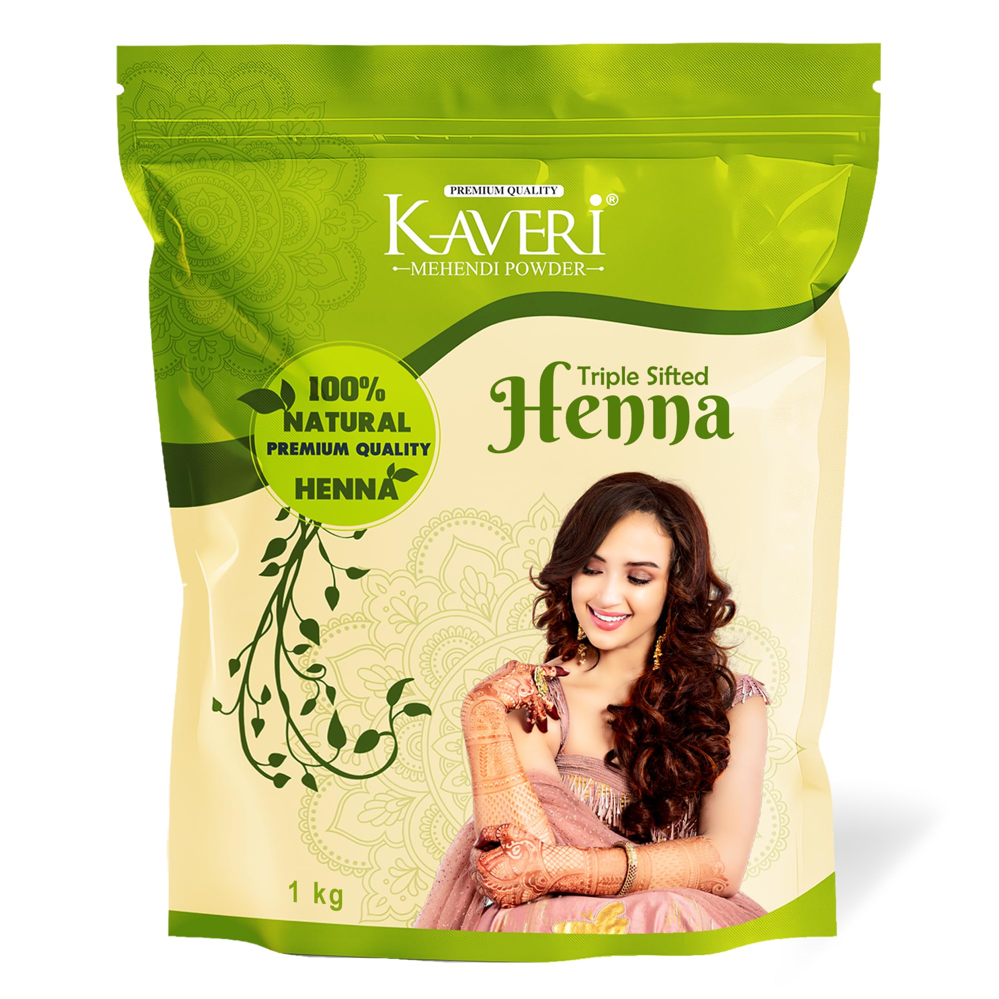 Kaveri Mehendi Powder Natural Henna for Hairs, Hands and Feet Organic For Hair Color (1 kg)-image-44