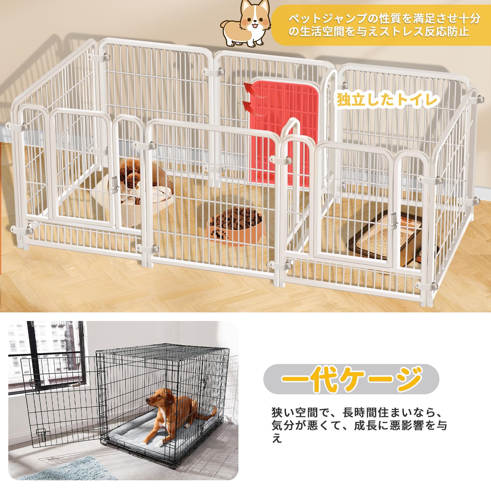 Amazon | Areden ペットサークル ペットフェンス 犬 サークル