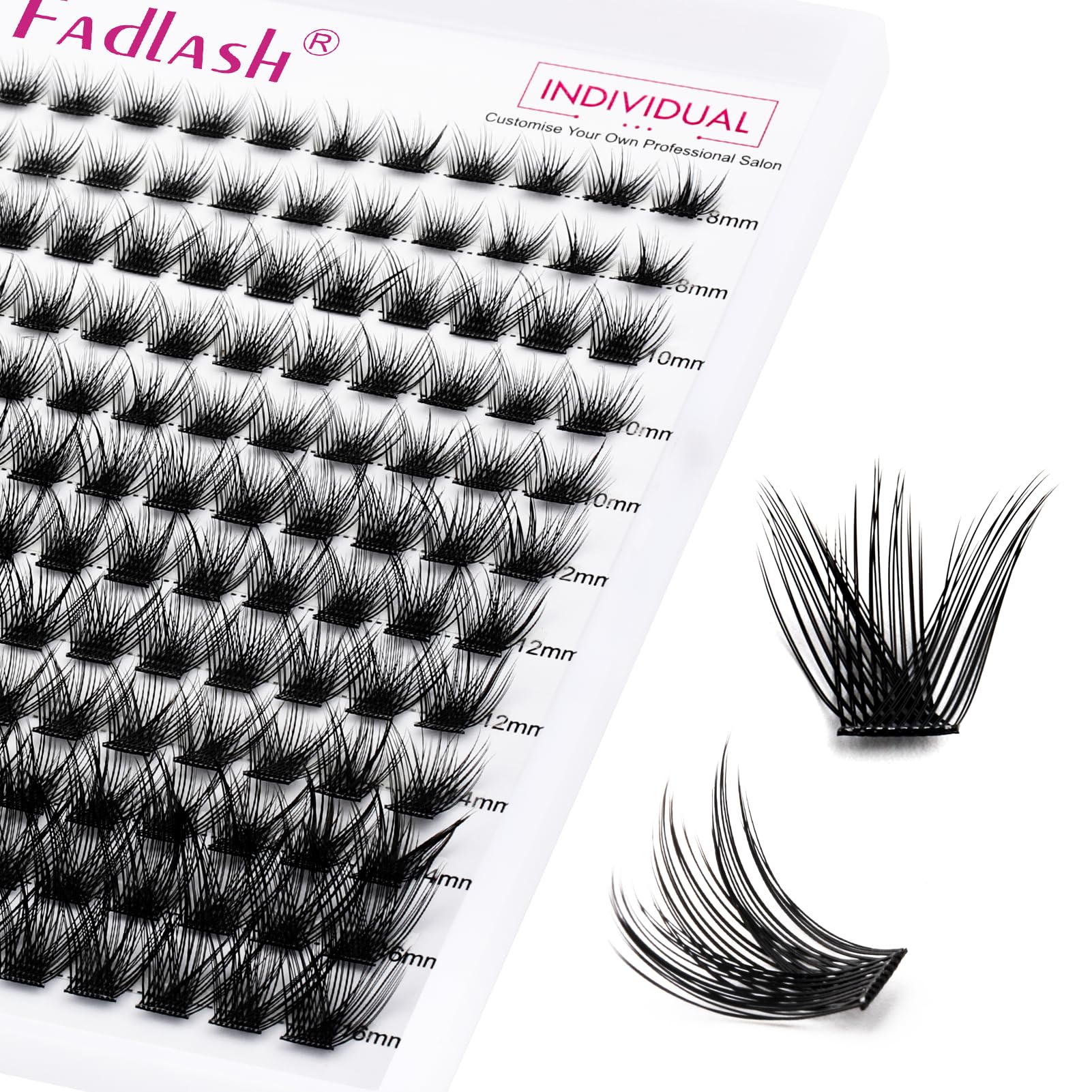 FADLASH Dikke Pluizige Individuele Wimpertrossen Natuurlijke DIY Wimper Extensions