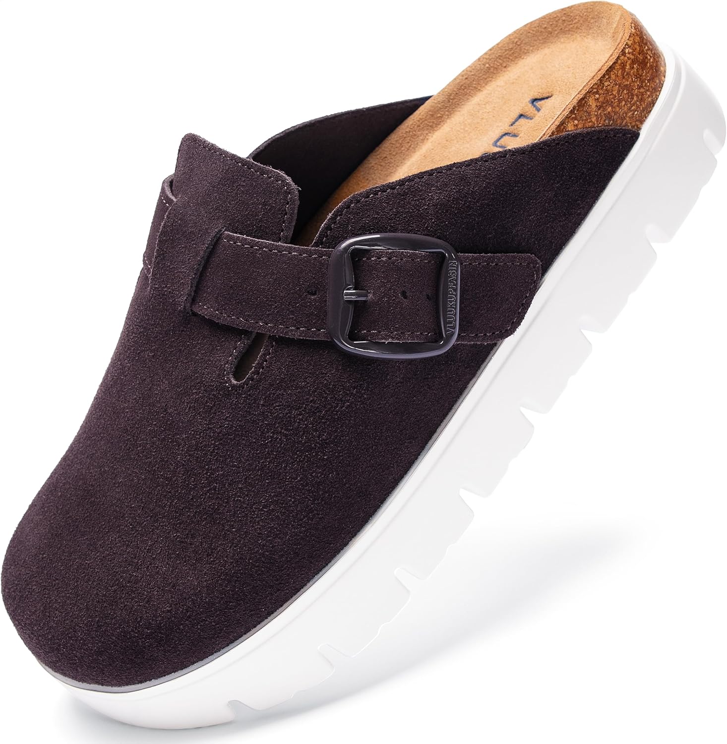 Genuine Suede Clogs for Women Platform Shoes,Leather Comfort Potato Shoes Chunky with Arch Support, Casual Trendy Shoes Mules for Women