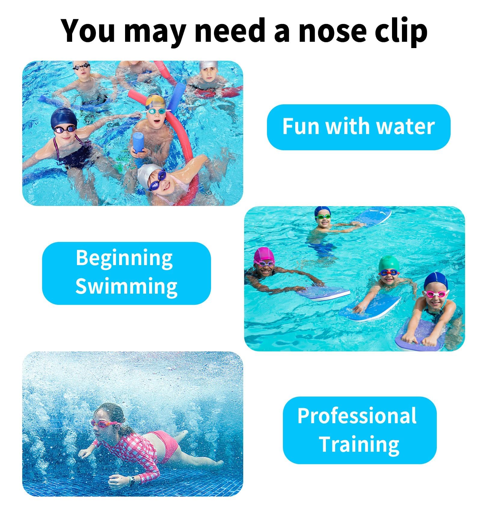 Pinzas Nariz Natación Silicona Impermeable Clip Nasal Nadar Reutilizable Caja Almacenamiento Adultos Niños Principiantes