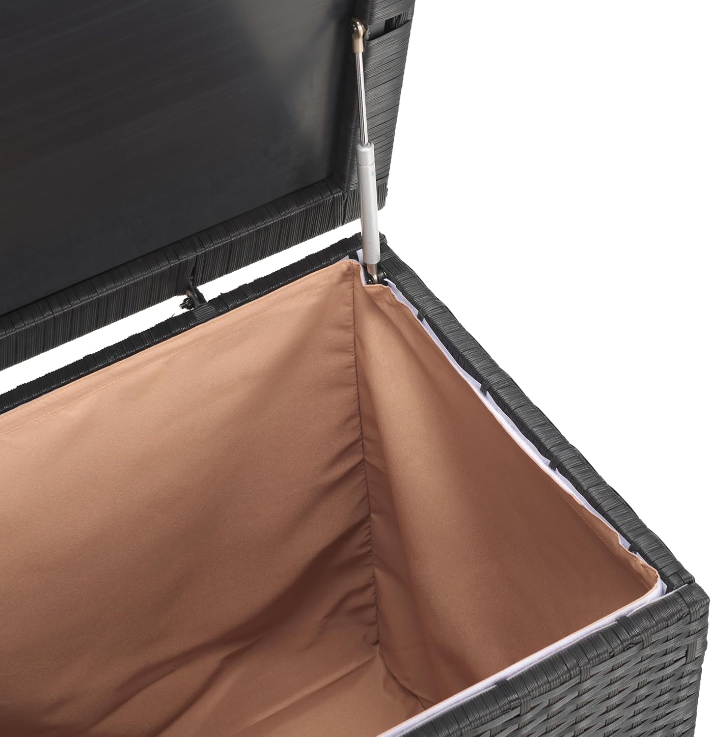 SAFAVIEH Outdoor Collection Cosima Black 53" 13 Gallon Outdoor Storage Box