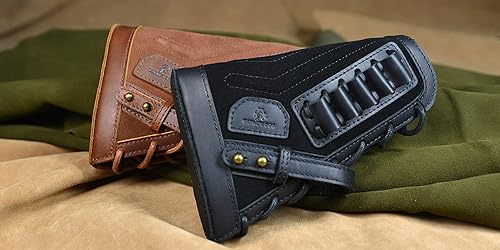 Miniatura 8 de Almohadilla de cuero para mejillas con soporte para carcasa de rifle para .44mag .45-70 .30-30 .357 .308 .30-06 410GA