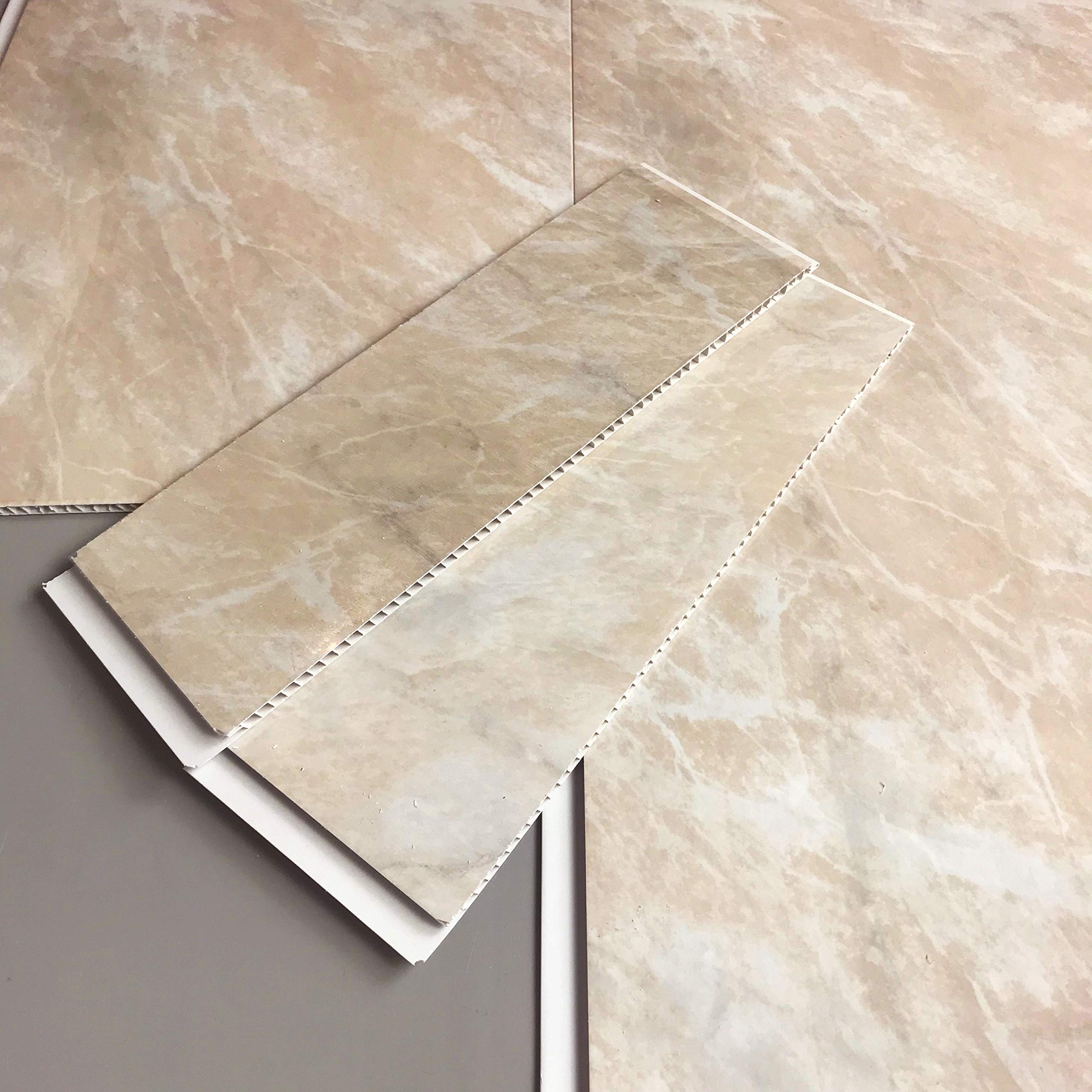 Buy 9 The Cladding Store Beige Marble Bathroom Wall Cladding Fully Waterproof Wet Wall Panels