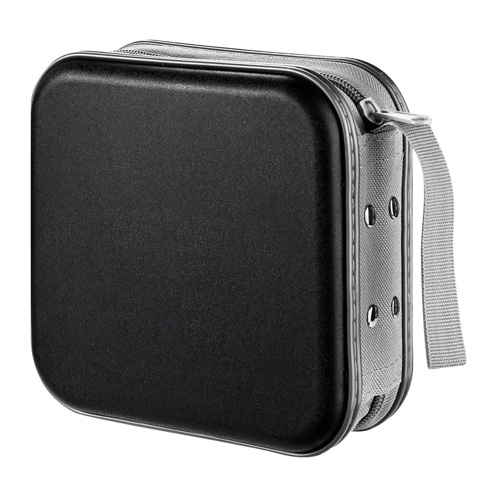 CD DVD Storage Case 40 Capacity – Hard Shell CD Holder with Carry Handle, Protective Sleeves & Smooth Zipper – Ideal for Car & Home Use – Great for Families & Travellers (Black) - Black