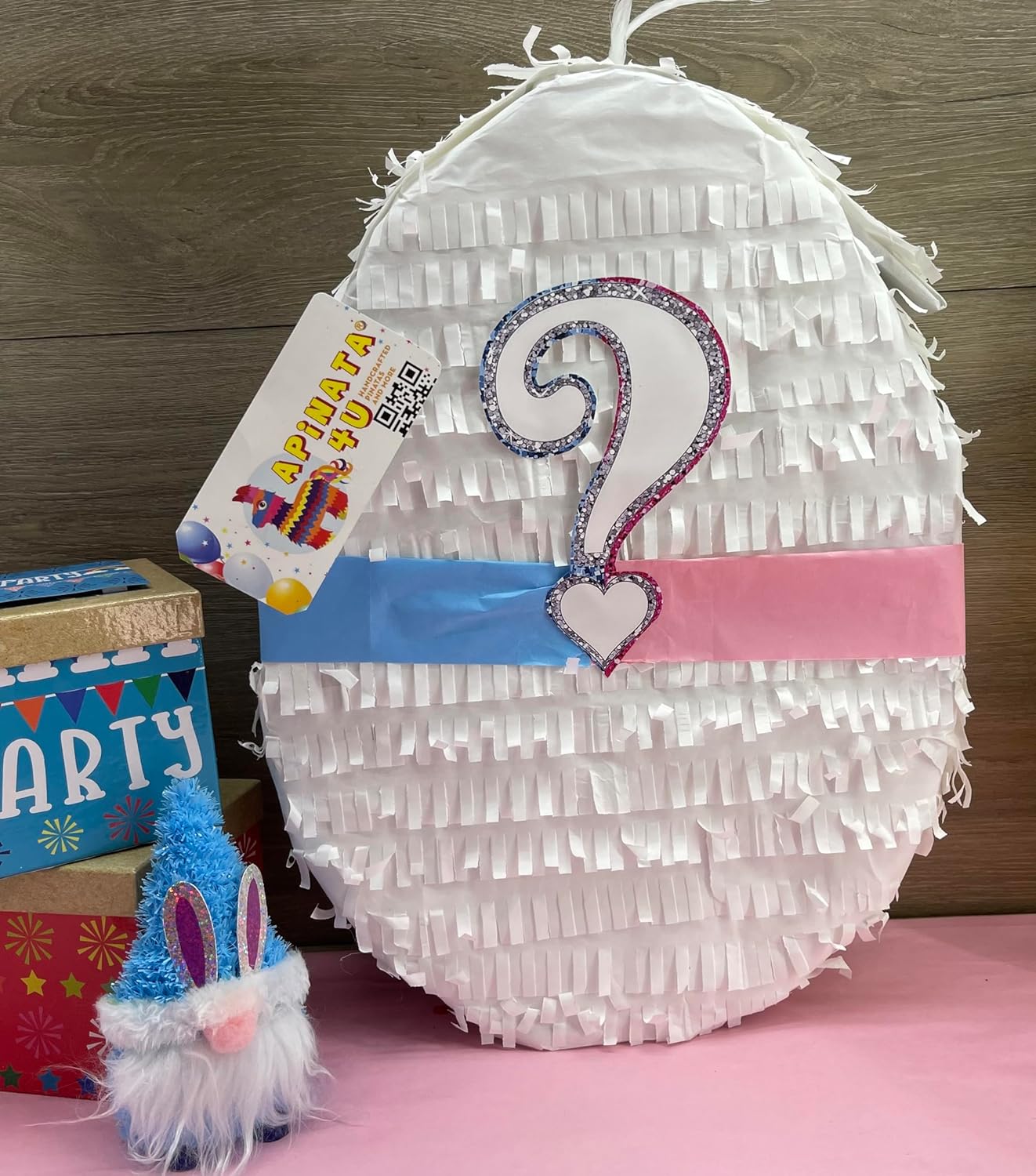 2-D He or She Easter Egg Pinata for Gender Reveal Party