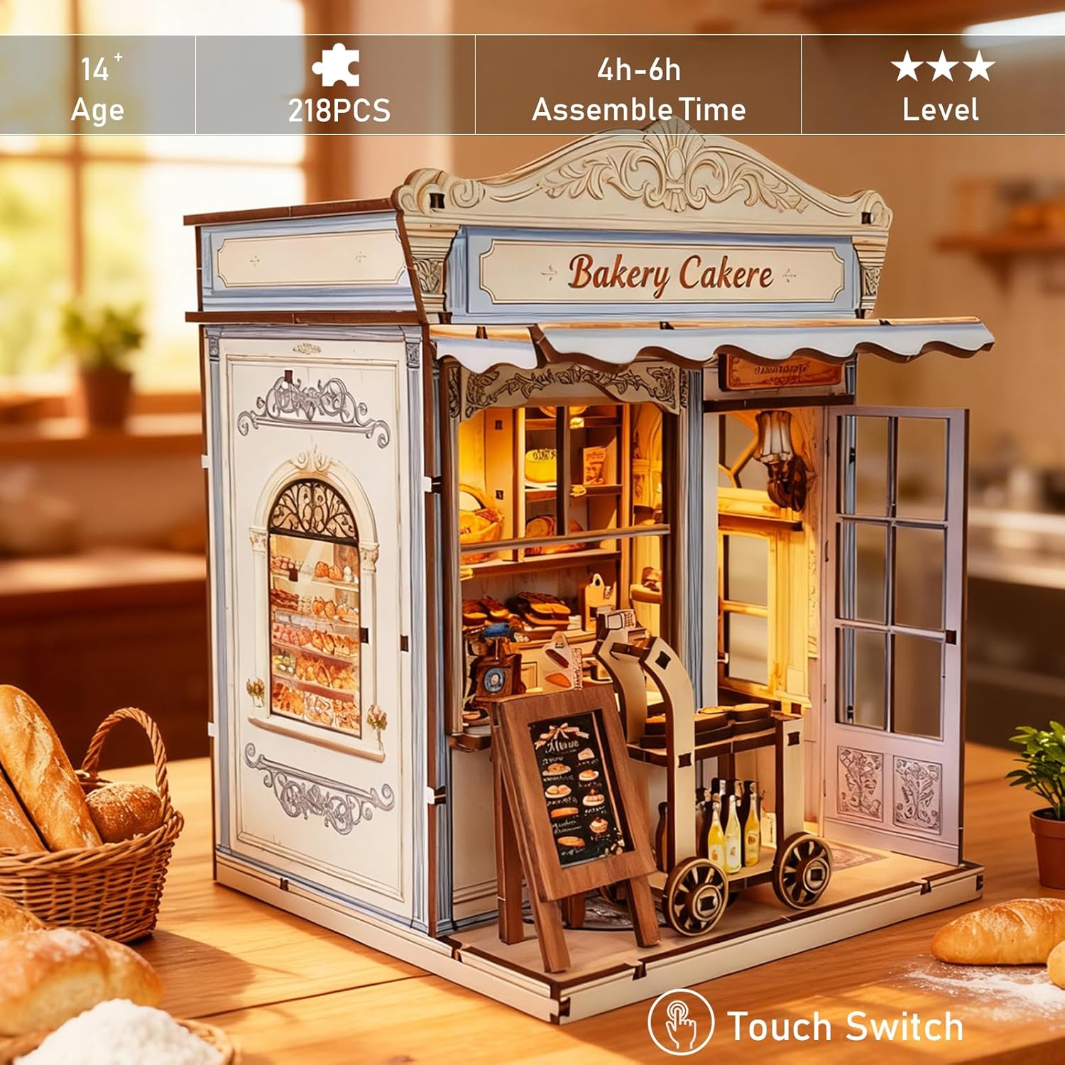 Book Nook Kits for Adults - DIY Miniature Bakery & Patisserie Dollhouse |Cozy 3D Wooden Puzzle, a Thoughtful Gift for Easter,St. Patrick’s Day, Holidays, Family, Friends, Girlfriend&Classmates