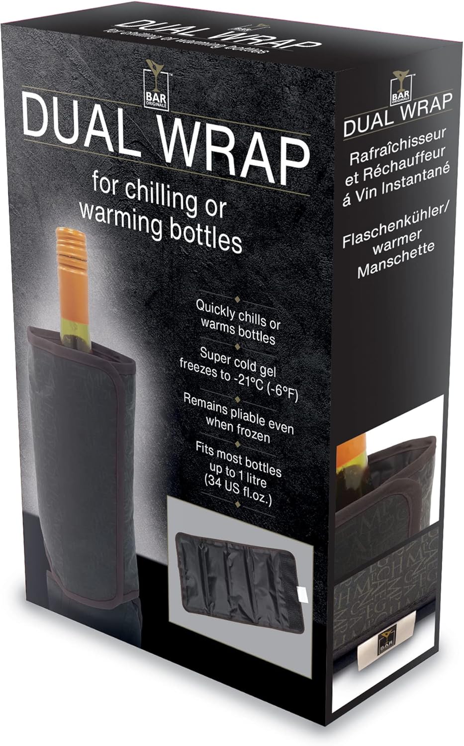 Bar Originale Dual Wrap Black Wine Bottle Chiller and Warmer Amazon