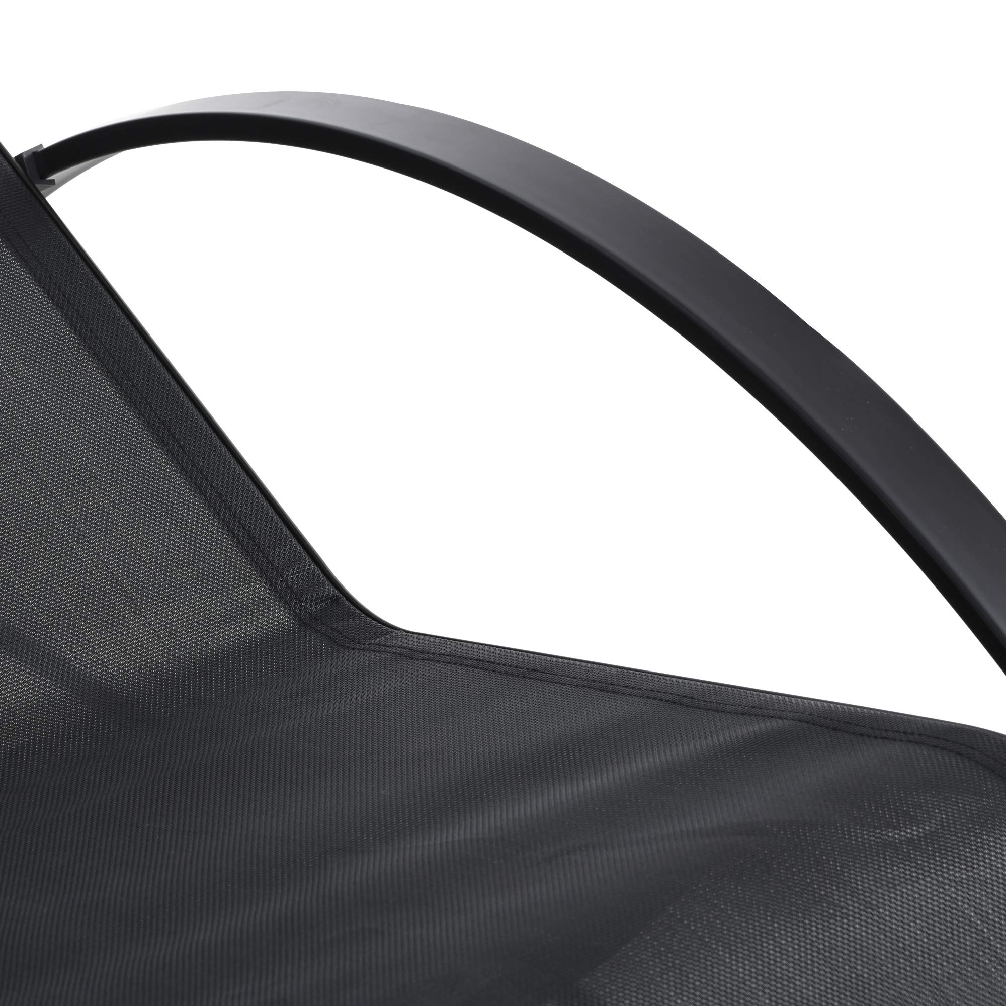 Outsunny Set de 2 Tumbonas Jardín Exterior con Mesa Auxiliar de Vidrio Templado Tumbonas con Respaldo Reposabrazos para Patio Piscina Terraza Exterior Negro