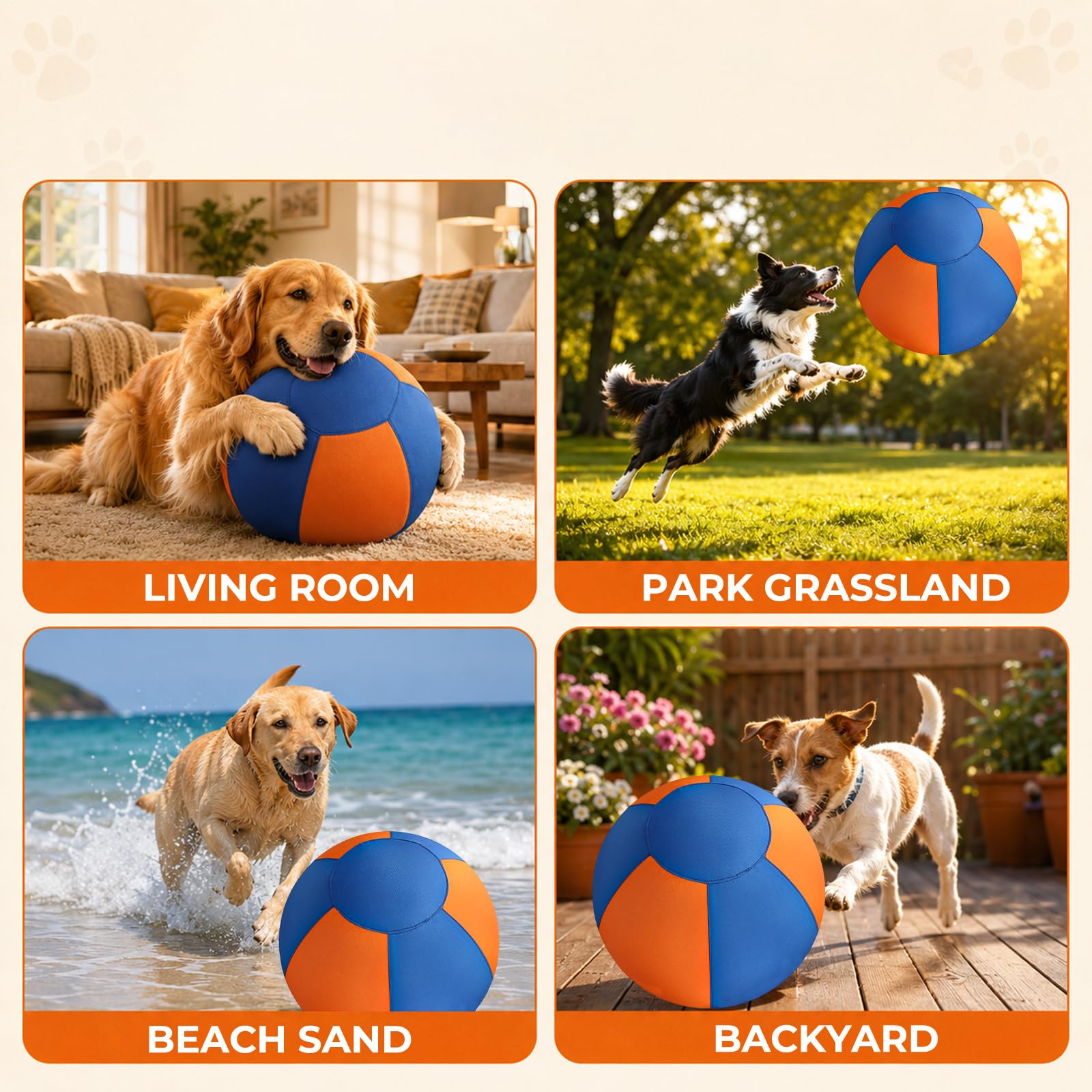 Herding Ball - Palla galleggiante per cani, grande giocattolo gonfiabile per animali domestici, resistente agli strappi, dispositivo di addestramento per Border Collies, compatibile con pastori, gioco