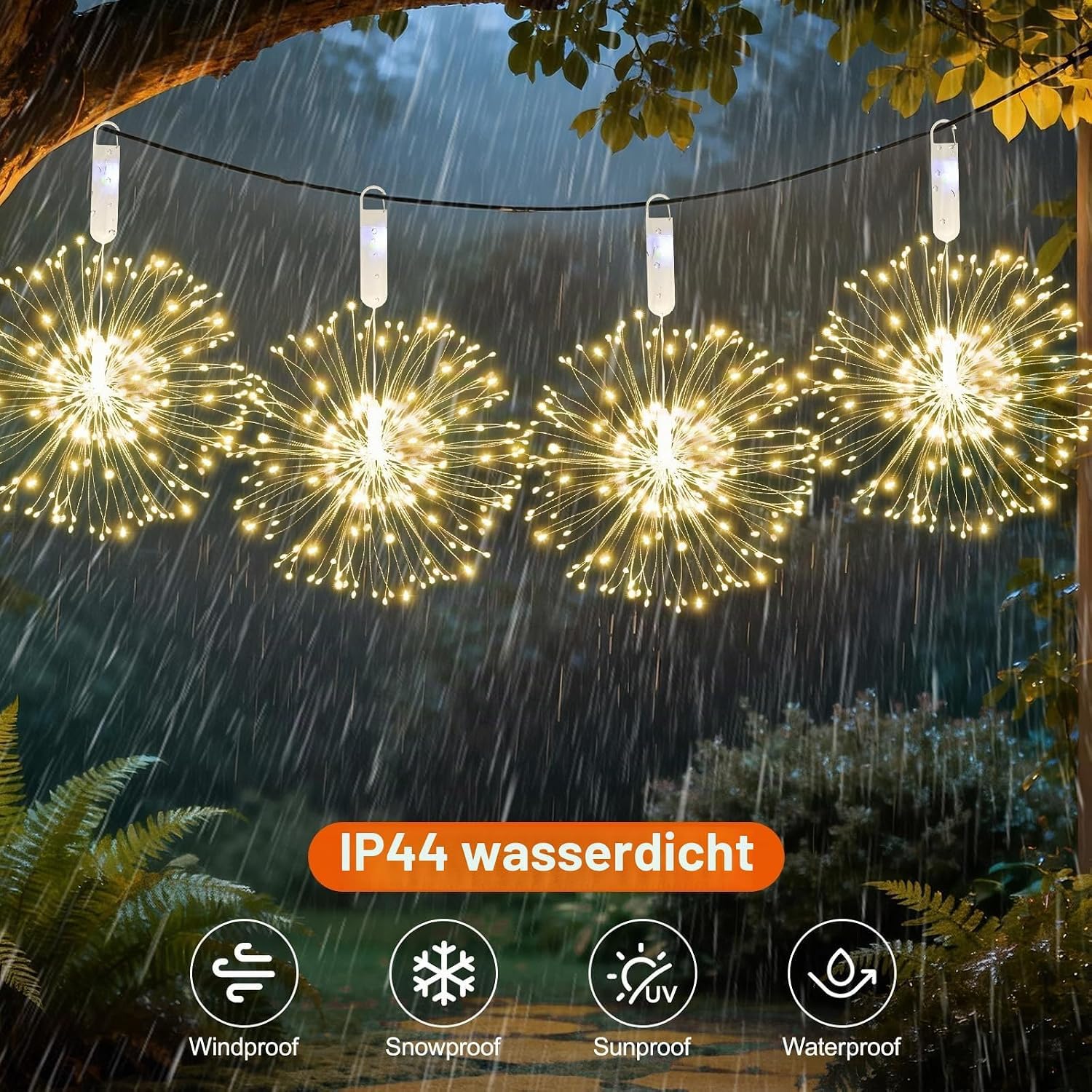 Fuochi d'artificio Luci, USB Luci Alimentato con Telecomando, 8 pezzi 8 Modalità Filo di Rame Luci Stringa per Decorazione di Giardino di Festa di Nozze