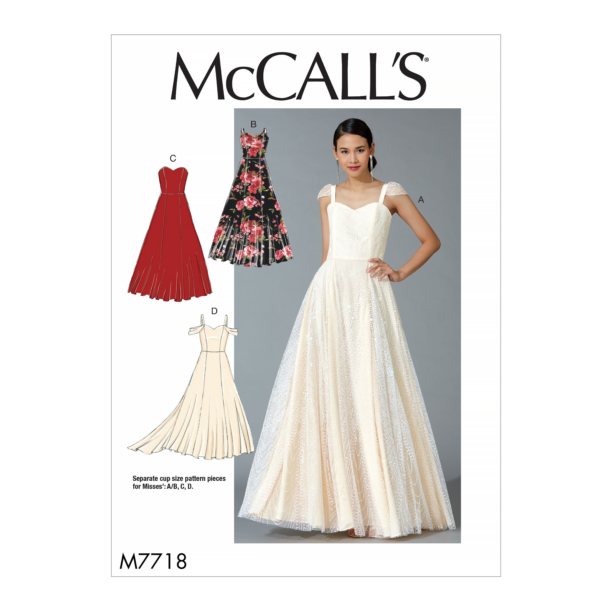 McCall's Patterns M7718E50 Patron de Couture Robes pour Femme, Mouchoir, Multicolore, 17 x 0,5 x 0,07 cm