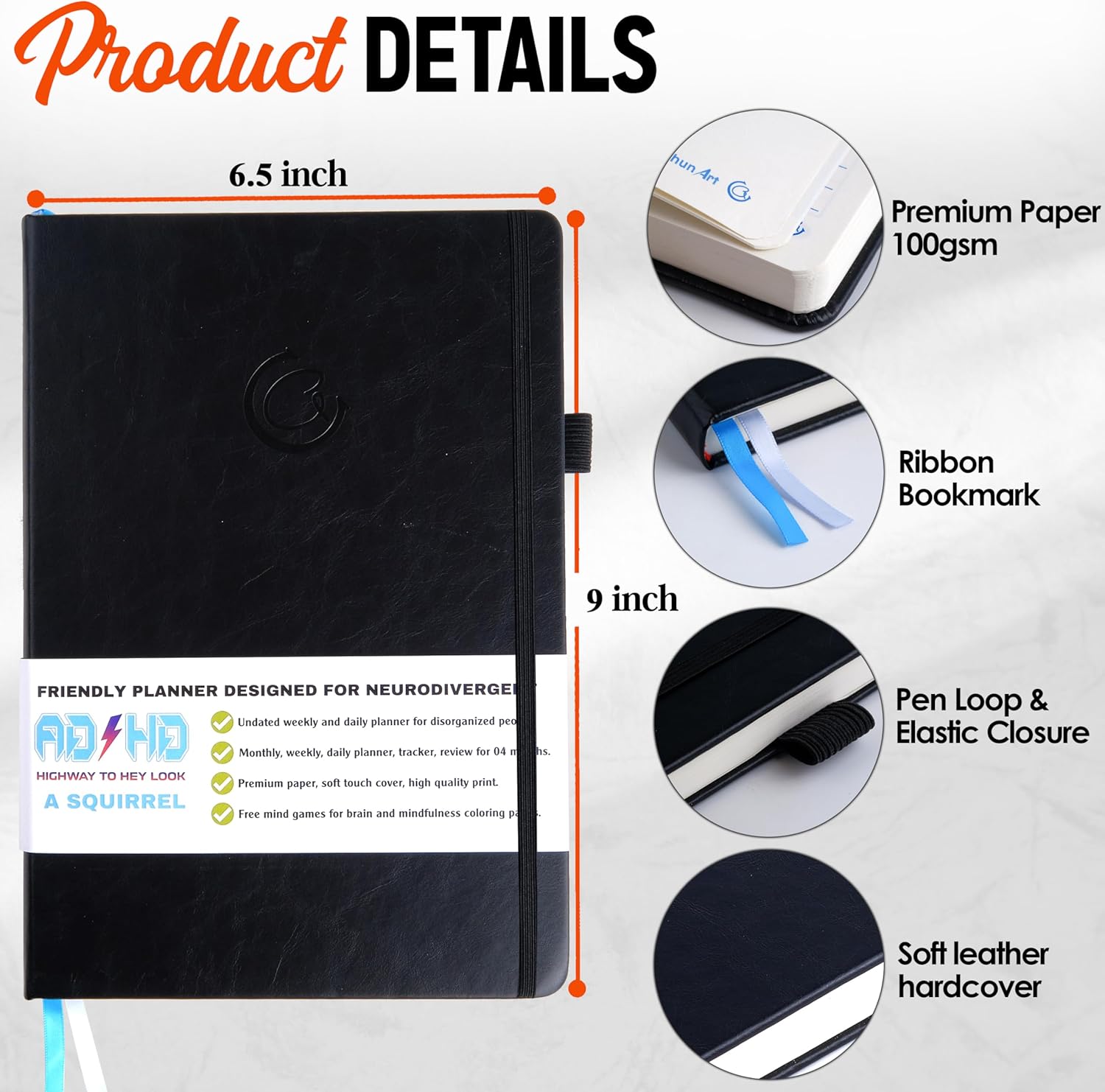 ADHD Planner for Adults - The 4 Month Undated Monthly Weekly Daily Focus and Productivity Planner Organizer Notebook for Neurodivergent Brains - Gifts for Men and Women with ADD