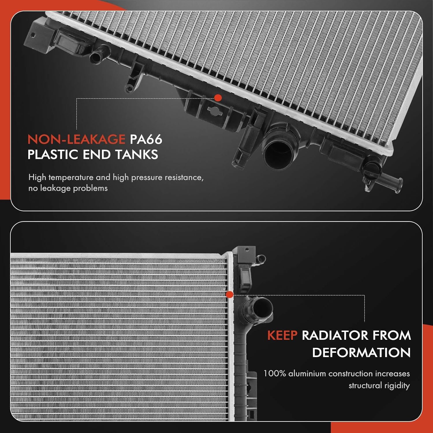 A-Premium Engine Coolant Radiator Assembly Compatible with Land Rover Range Rover Evoque, LR2, Discovery Sport & Volvo XC60, XC70, S60, S80, V60 Cross Country, Replace# 360024145