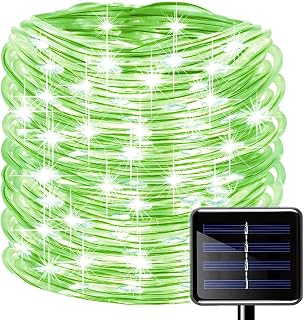 Oluote Solar Rope Lights, 50 LEDs 16ft/5M Waterproof Solar String Copper Wire Light, Outdoor Rope Lights for Garden Yard Path Fence Tree Wedding Party Decorative (2 Modes, Green)