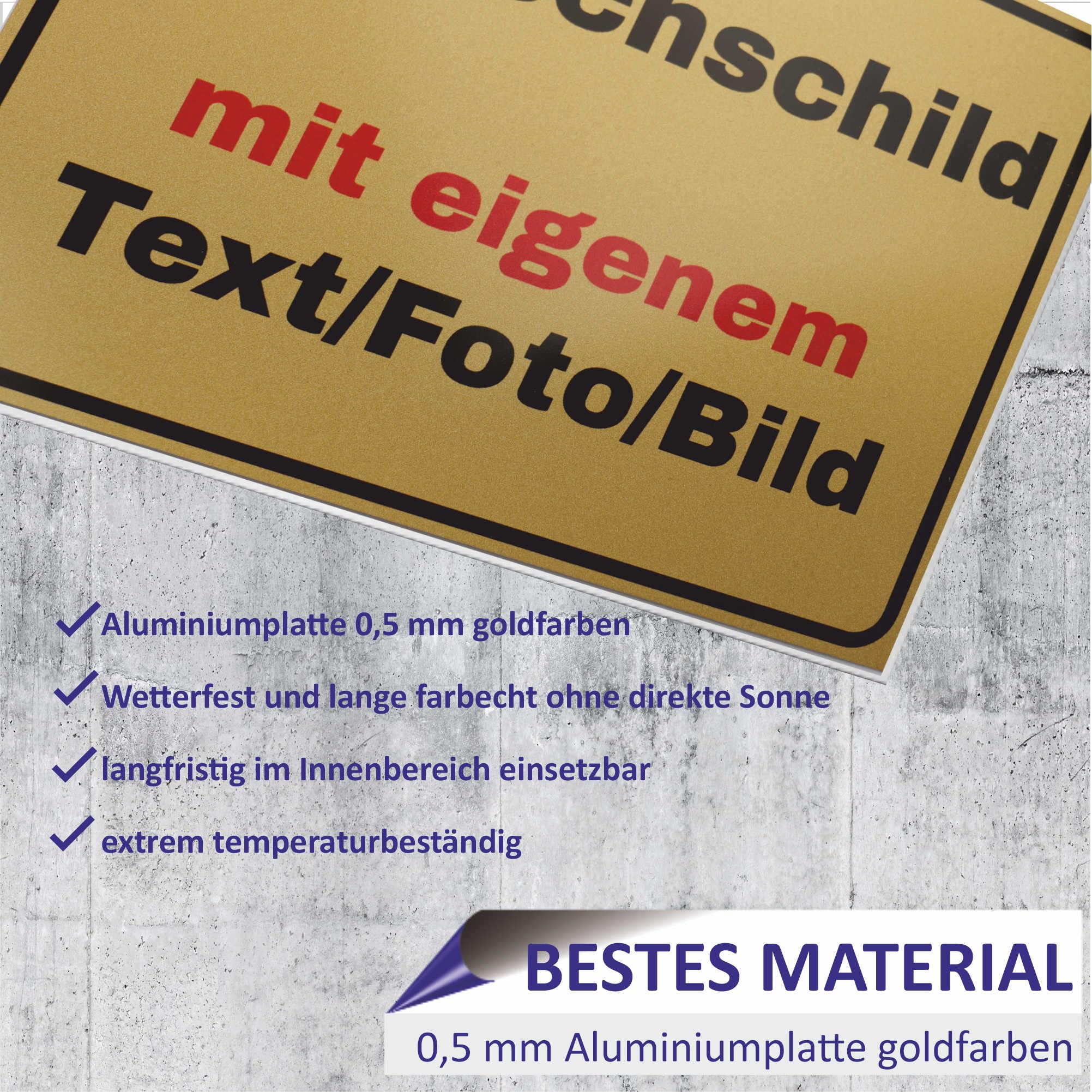 BeNsil Personalisierbare Schilder – Aus Alu-Verbund (0,8 Mm), Wetterfest, Mit Individuellem Text/Logo