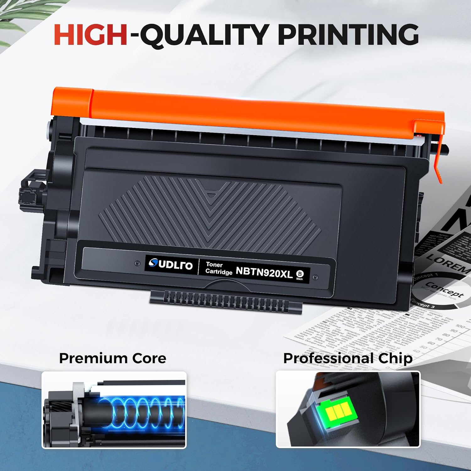 TN920XL Toner Cartridge Compatible for Brother TN920 TN920XXL TN920UXXL High-Yield Black Toner Replacement for HL-L6210DW HL-L6210DWT HL-L5210DW HL-L5210DN MFC-L5710DW Printer (2-Pack, with Chip)