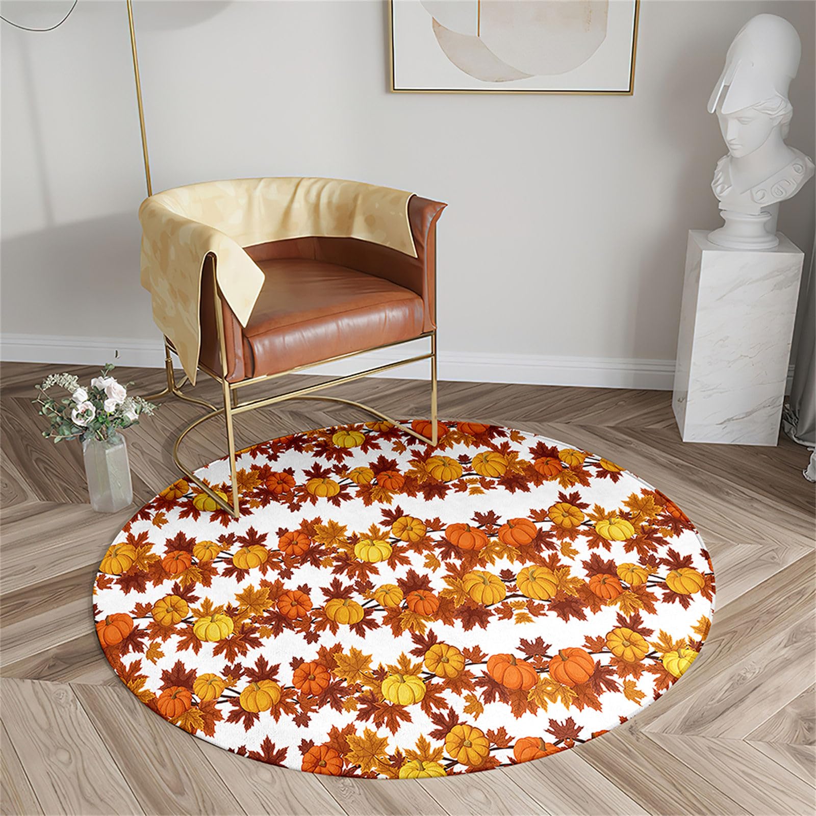 AevuCub Rundteppich 60cm Mit Möwen - Waschbar & Rutschfest