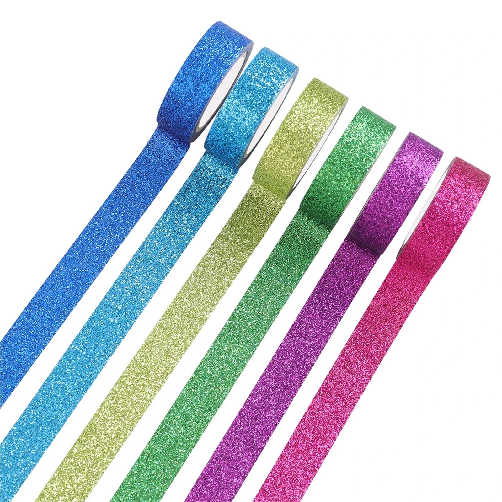 Taśma washi z brokatem, Taśma Washi kolorowa 12 rolek do DIY pamiętnik księga gości dekoracja albumu na zdjęcia prezenty przyjaciele