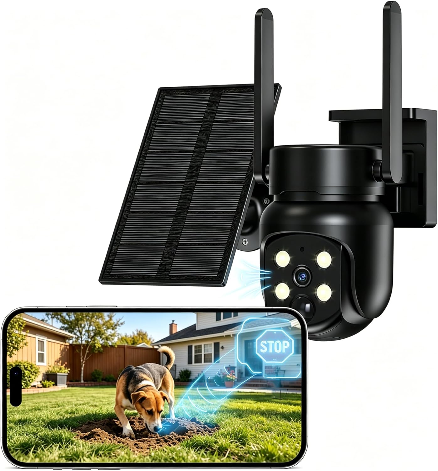 Heyall 360° Outdoor Pet Camera: Catch Every Inch of Backyard Action — Spot Digging/Barking & Shut It Down Instantly — Built for Backyard Dog Parents
