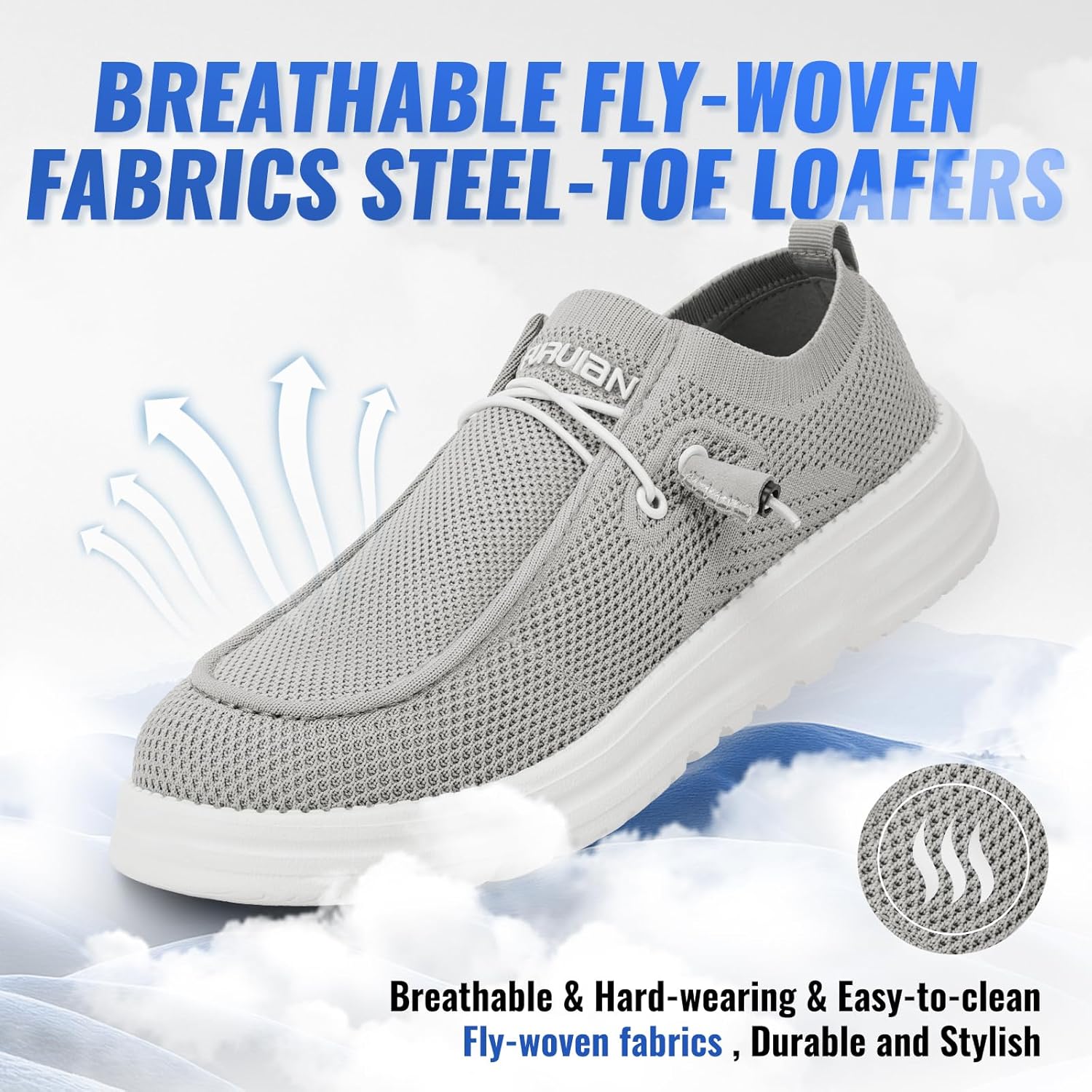 Furuian Steel Toe Shoes for Men Low-top Safety Work Shoes for Men Lightweight Steel Toe Sneakers Comfortable Canvas Work Loafers Zapatos De Trabajo para Hombres