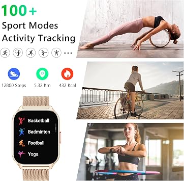 Akıllı Saat Cevaplama/Arama Yapma, 2,01 Akıllı Saat Erkek Kadın, Kan Basıncı, Uyku Monitörü, Adım Sayacı, 110+ Spor, Android iOS için Fitness Akıllı Saatleri