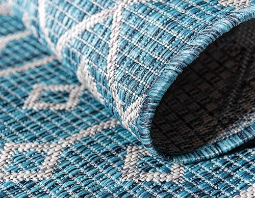 Vista 101 de Unique Loom Alfombra Colección enrejado Marroquí Celosía Transicional Interior y Exterior, Polipropileno Gris carbón/natural