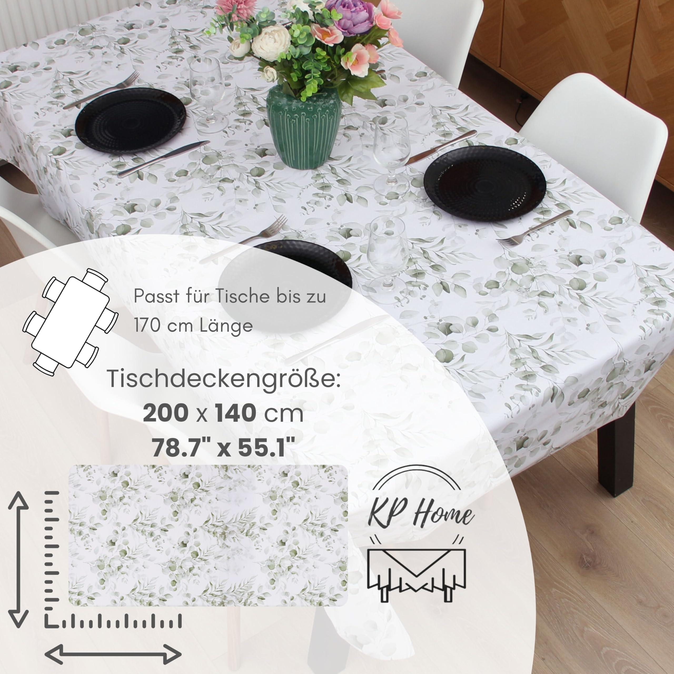 KP HOME Wachstuchtischdecke Terrazzo Muster – 200x140 Cm, Wasserdicht, Abwaschbar, Für Innen & Außen