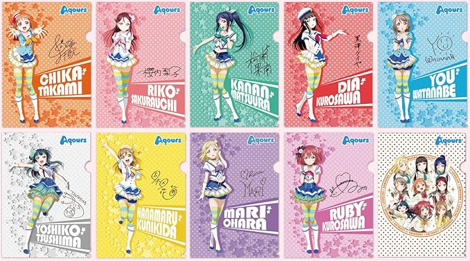 Amazon セブン イレブン ラブライブ サンシャイン Aqours アクア クリアファイル 全10種 アニメ 萌えグッズ 通販