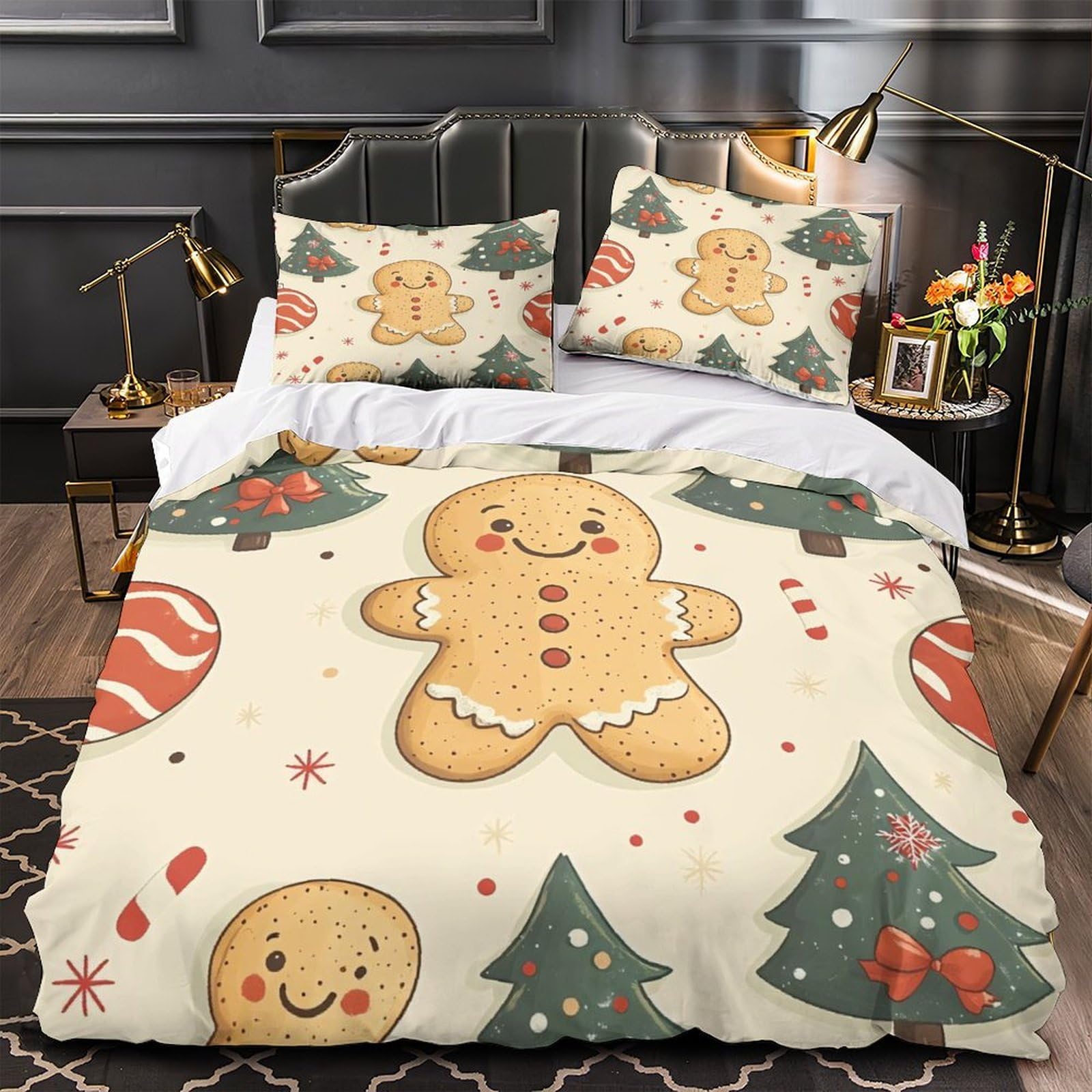 Parure de lit Noël 140x200cm pour chambre d'enfant festive et chaleureuse