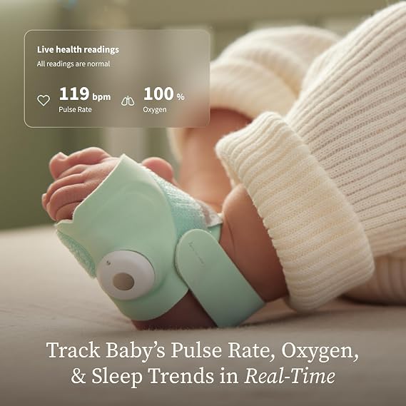 Owlet Dream Duo (Gen 3) Smart Baby Monitor All-in-One Bundle - 2K HD Video Baby Monitor with Alerts & Owlet Dream Sock Tracks Babys Oxygen, Heart Rate & Sleep | Health Insights via App