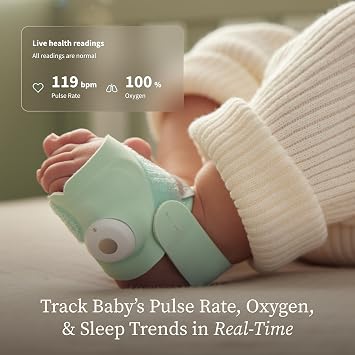 Owlet Dream Duo (Gen 3) Smart Baby Monitor All-in-One Bundle - 2K HD Video Baby Monitor with Alerts & Owlet Dream Sock Tracks Babys Oxygen, Heart Rate & Sleep | Health Insights via App