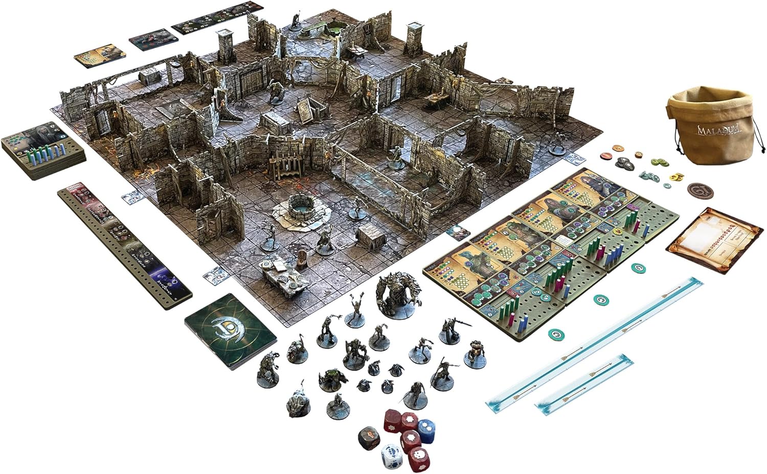 Maladum Dungeons of Enveron Starter Set - Fantasy Dungeon Crawler Game Immersive Terrain Solo, Co-op and Adversarial Play