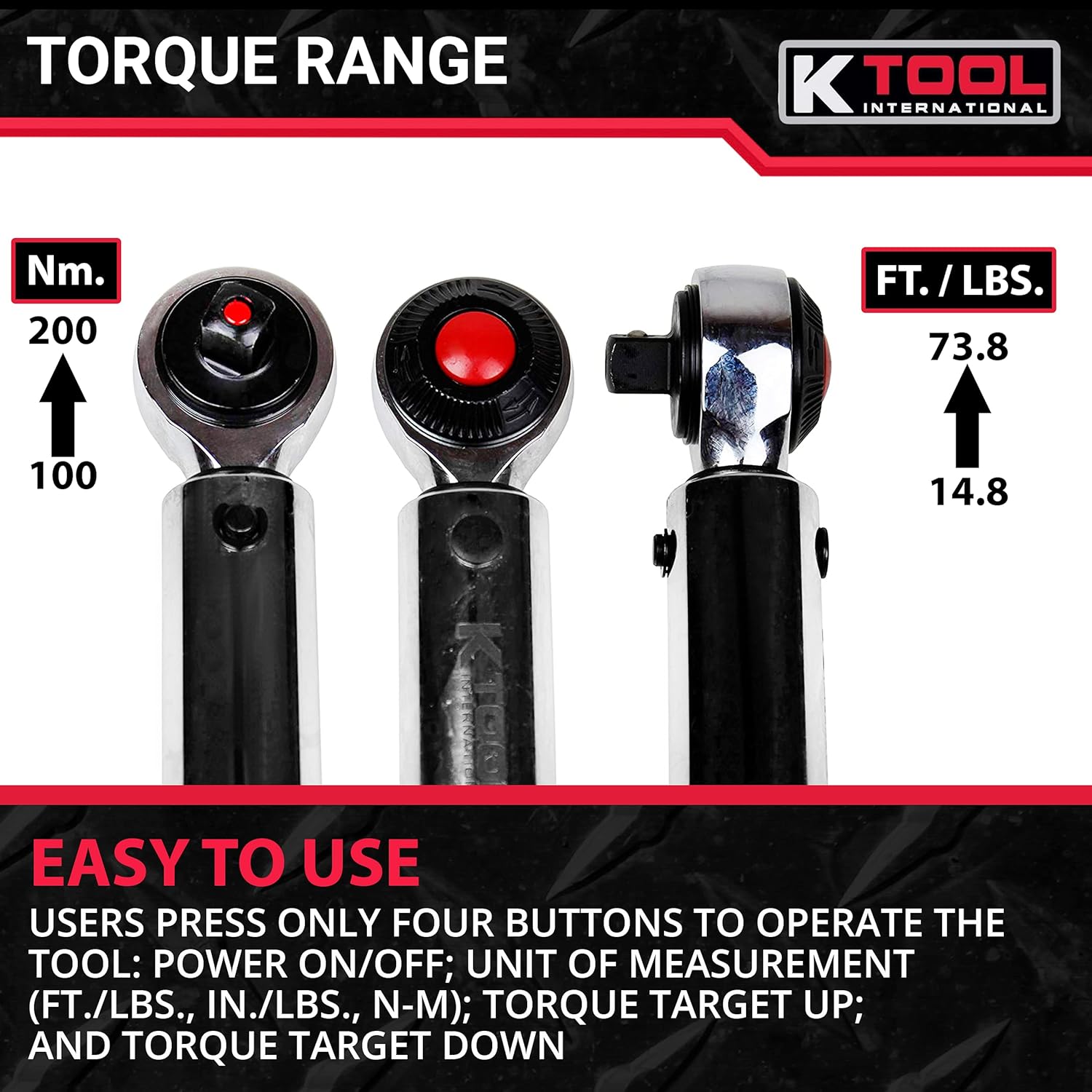 Exсluѕіvе Dіѕсоunt 60% Prісе K Tool International 3/8- inch Drive Digital 15 Torque Wrench; 72 Teeth, 14.8-73.8 ft./lbs, 200-100 Nm, 15 Long, Black Blow Mold Case, 3/8 Drive; KTI72133 Bеѕt Rеvіеw K Tool International 3/8- inch Drive Digital 15 Torque Wrench; 72 Teeth, 14.8-73.8 ft./lbs, 200-100 Nm, 15 Long, Black Blow Mold Case, 3/8 Drive; KTI72133
