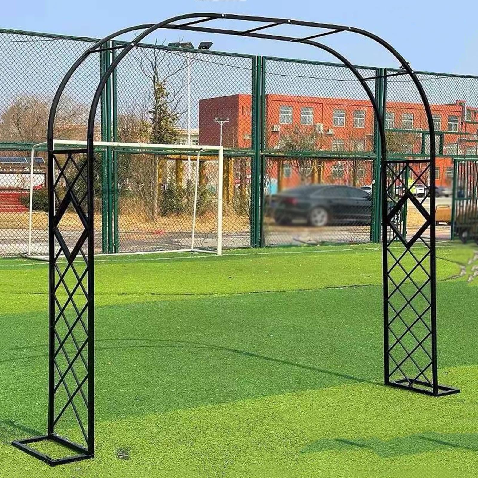 Arche de jardin Pera treillis en métal anti-rouille pour plantes grimpantes lourdes
