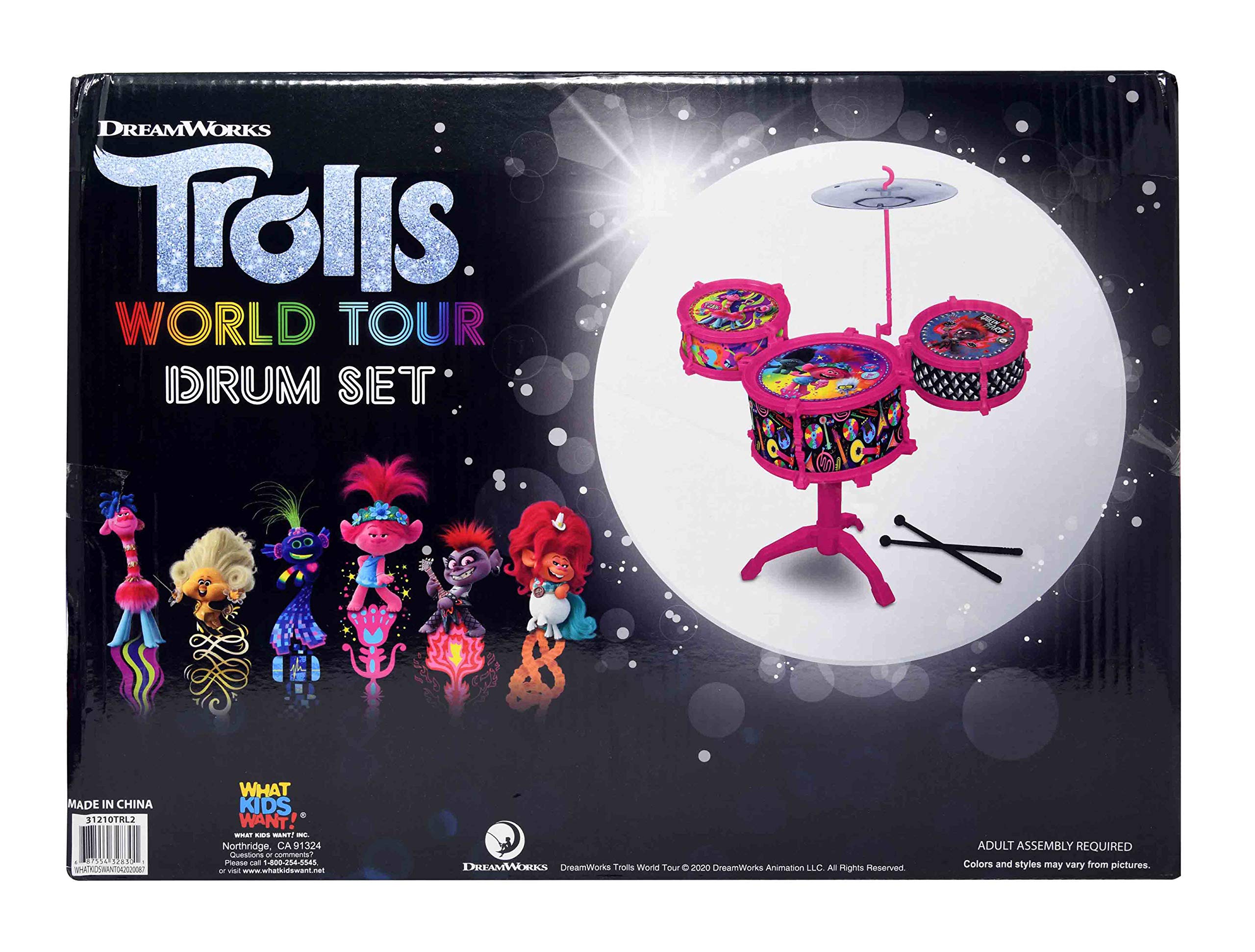 Drum Set for Kids Trolls Word Tour 