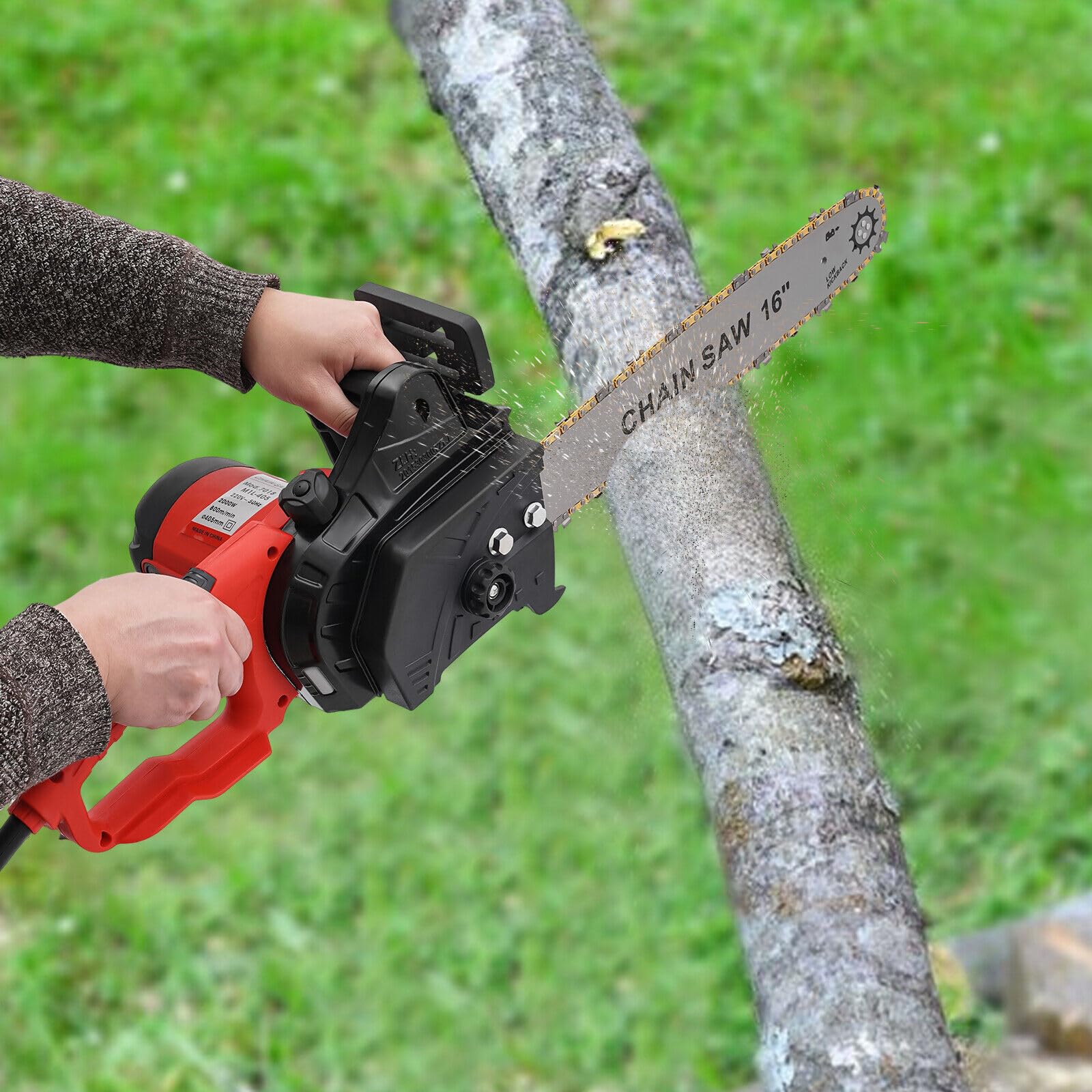 16 cali 2000 W Elektryczna Piła łańcuchowa 650 m/min Piła łańcuchowa do drewna Ogrodowa pilarka ręczna pilarki elektryczne do cięcia drewna