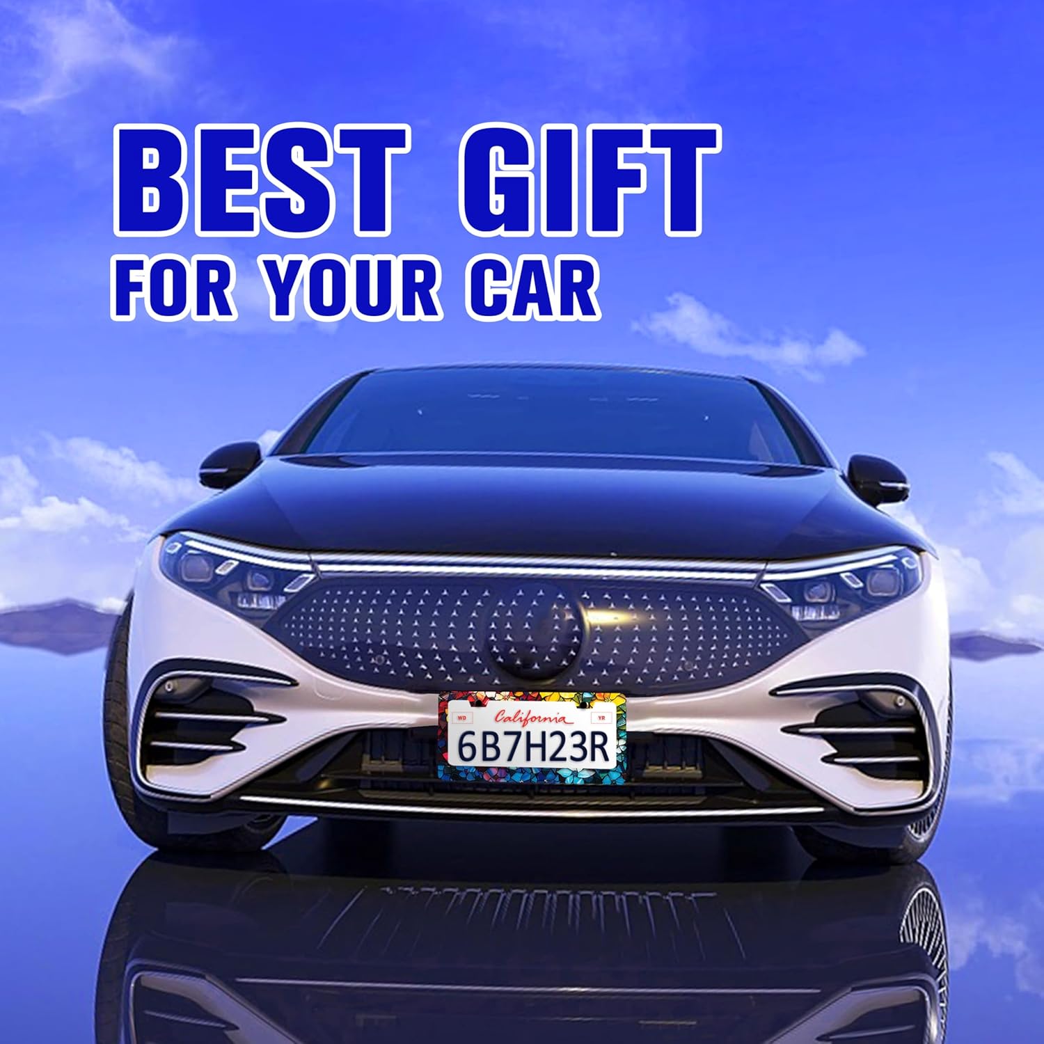 Marble Flowers License Plate Frame Colorful Floral Pattern License Plate Holders Funny Stainless Steel Auto Accessory Bracket 2 Hole with Screws Universal Us Car License Plate Frames 6x12 Inch - Image 5