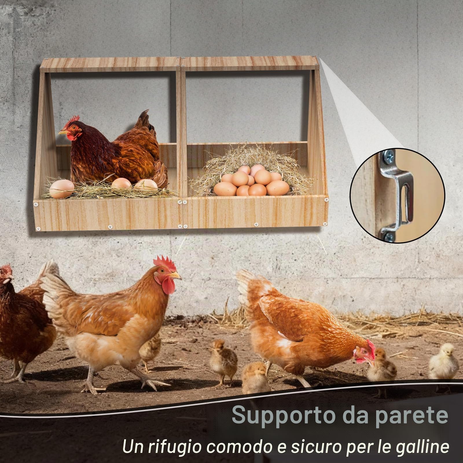 Carbonizzate E Verniciate Nidi Per Galline Ovaiole, 2 Pezzi | 35,3 x 35,3 x 34,2 cm, Nidi Per Galline Da Parete, Creano Un'area Di Raccolta Sicura Per Le Uova Deposte, Nido Per Galline